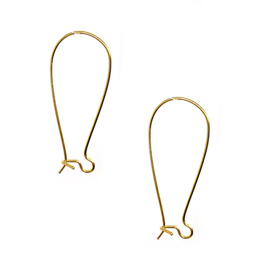 Gold Plated Long Earwires – Pack of 2