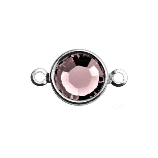Silver Plated Preciosa Birthstone Channel Link - 6mm - Light Amethyst (June Birthstone)