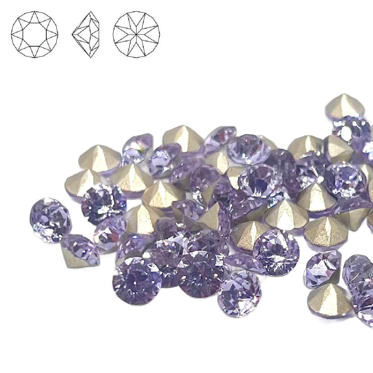 Aurora Pointy Back Chaton (C1088) SS29 – 6mm – Violet – Pack of 2
