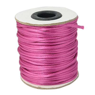 3mm Fuchsia Pink Satin Cord - Per Meter