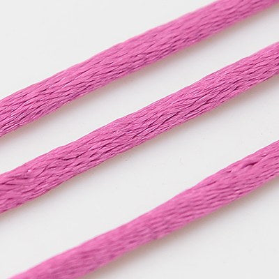 3mm Fuchsia Pink Satin Cord - Per Meter