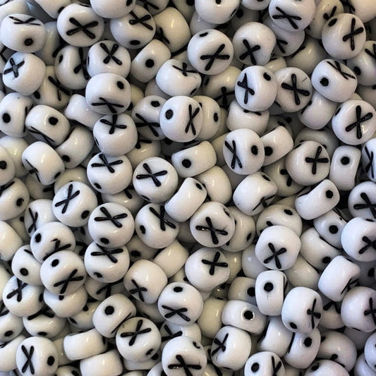 Czech Glass Alphabet Bead - X