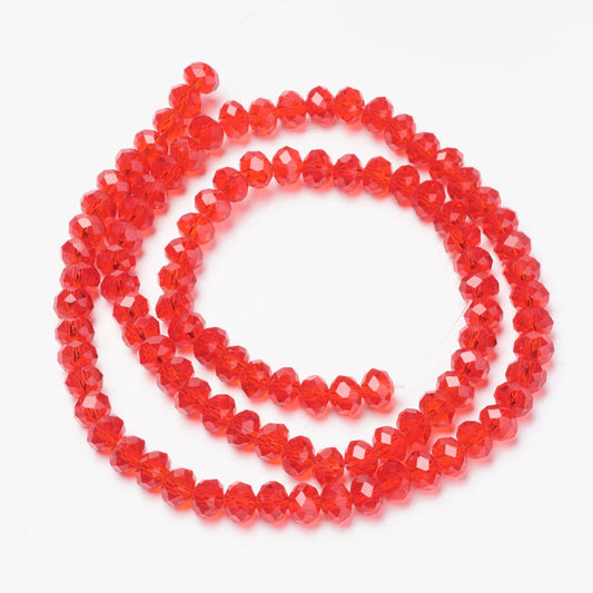 6x8mm Crystal Rondelle Bead Strand – Approx 62 Beads – Light Siam