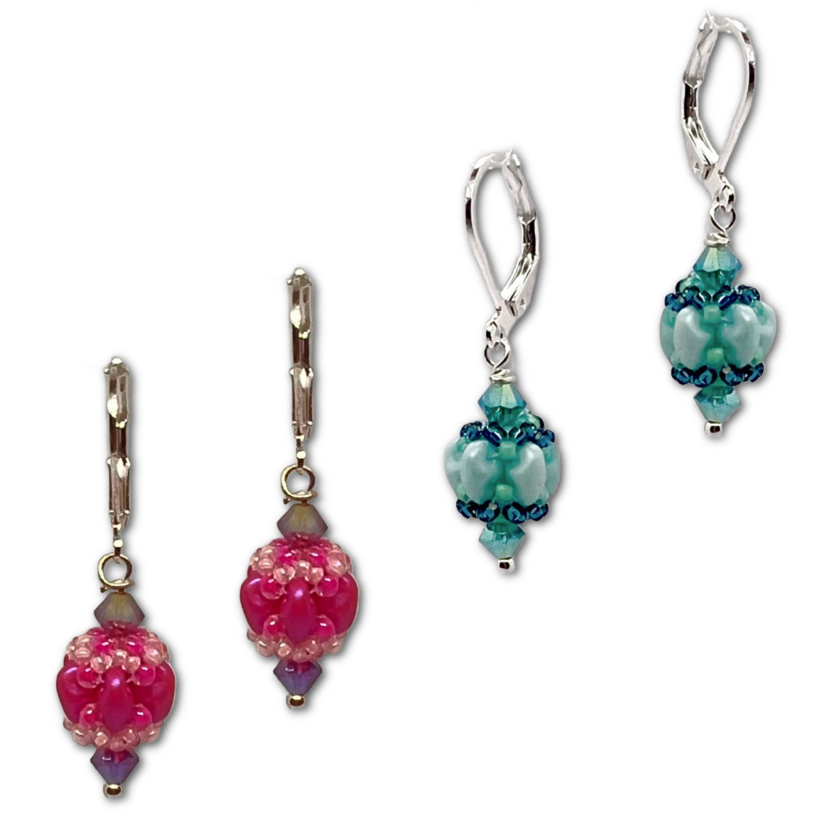 SuperDuo Seed Pod Earring Pattern - Instant Download or Printed Copy image 0