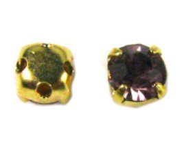 4mm Gold Plated Chaton Montee x 24 – Light Amethyst