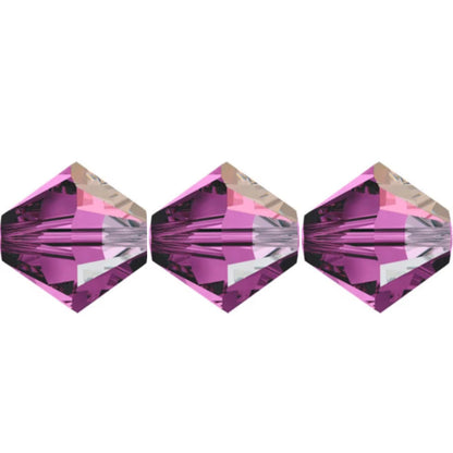 3mm Preciosa Bicones – Amethyst AB – Pack of 30