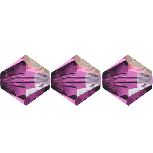 3mm Preciosa Bicones – Amethyst AB – Pack of 30