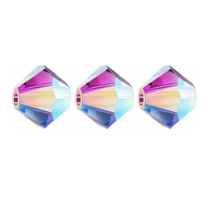 4mm Preciosa Bicones - Amethyst AB2X - Pack of 30