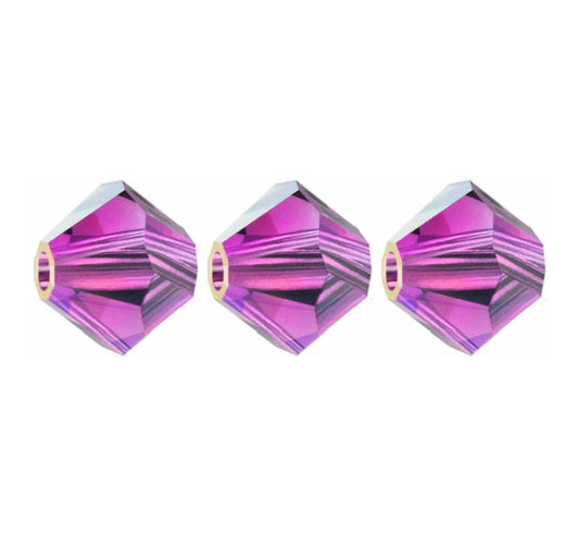 3mm Preciosa Bicones – Amethyst – Pack of 30