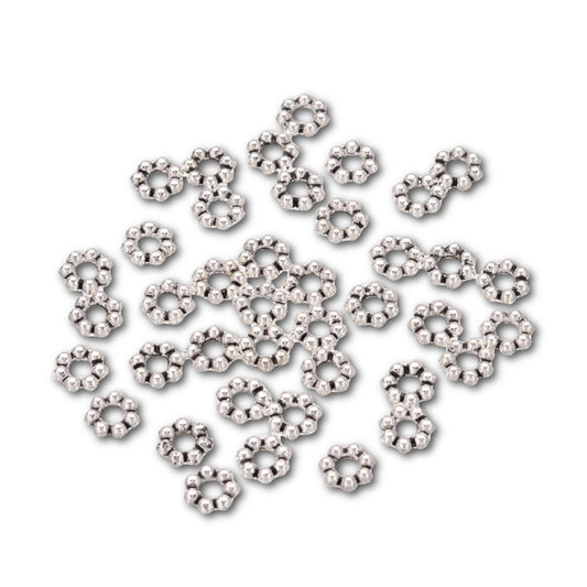 5mm Antique Silver Bali Daisy Spacer Beads – Bag of 50