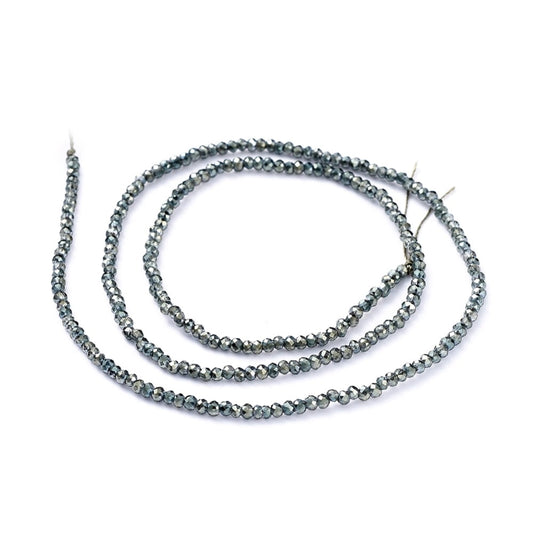 Etoile Micro Crystal Rondelles 2x1.5mm - Strand of approx 200 - Slate Luster