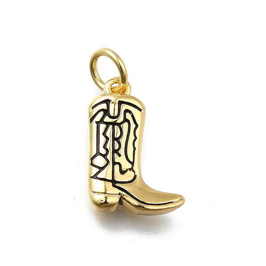 18k Gold Plated Cowboy Boot Charm - 14x10mm