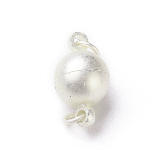 Brushed Silver Magnetic Clasp 15x8mm