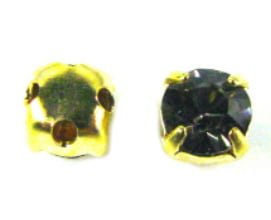 4mm Gold Plated Chaton Montee x 24 – Black Diamond