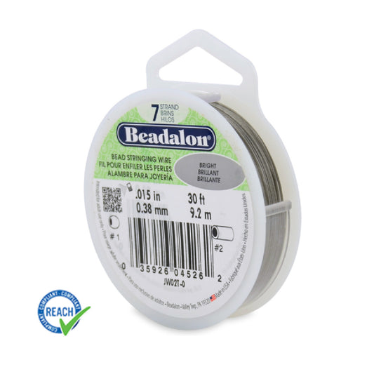 Beadalon 7 Strand 0.15 - 30ft Spool – Bright