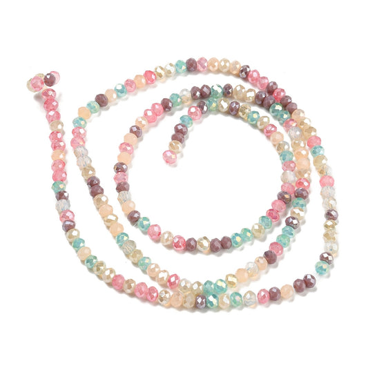 3x2.5mm Crystal Rondelle Bead Strand – Approx 180 Beads – Pastel Pearl