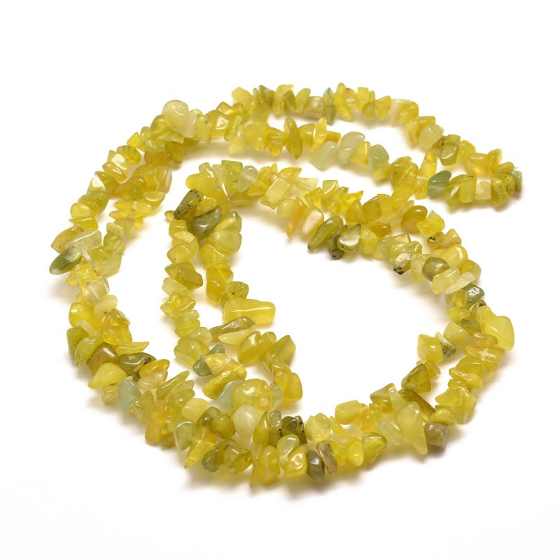 5x8mm Lemon Jade Chip Beads – 76cm Strand