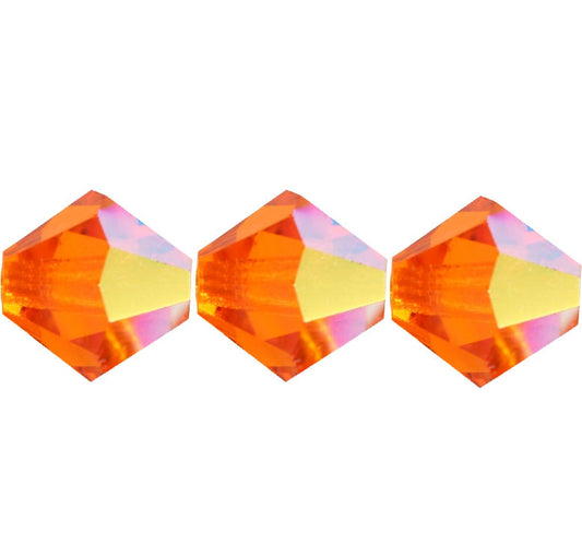 3mm Preciosa Bicones – Sun AB – Pack of 30
