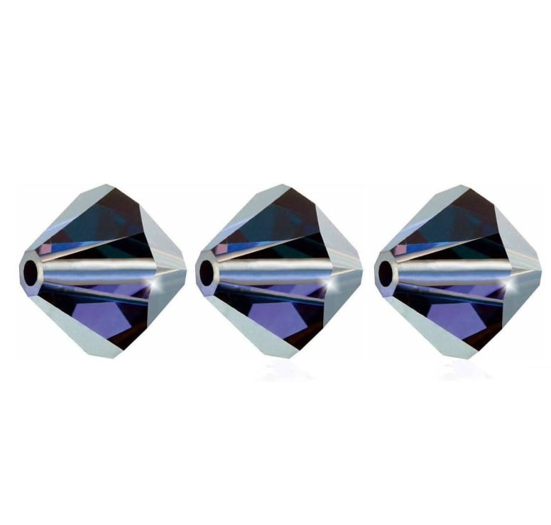 4mm Preciosa Bicones - Deep Tanzanite - Pack of 30