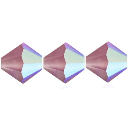 4mm Preciosa Bicones - Light Amethyst Matte AB - Pack of 30