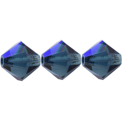4mm Preciosa Bicones – Montana AB – Pack of 30