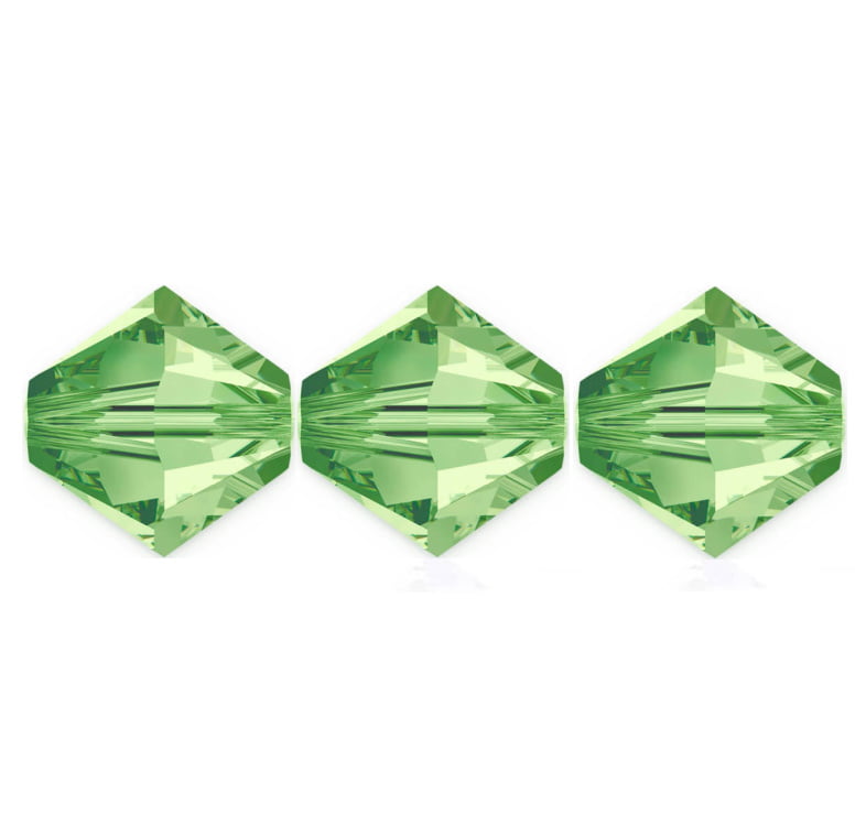 3mm Preciosa Bicones – Peridot AB – Pack of 30