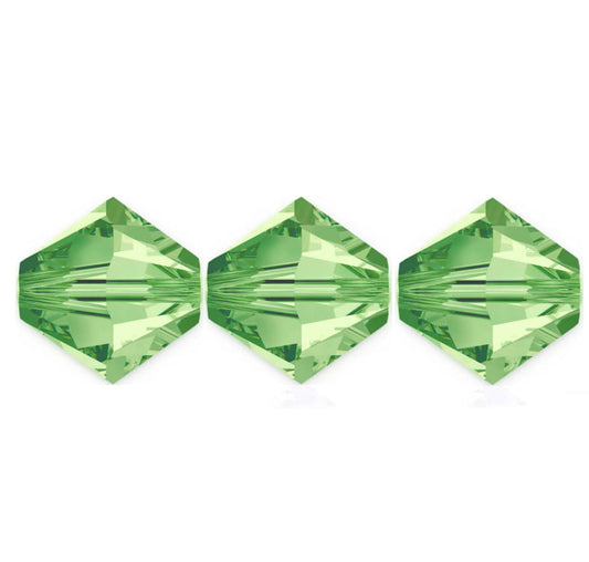 3mm Preciosa Bicones – Peridot AB – Pack of 30