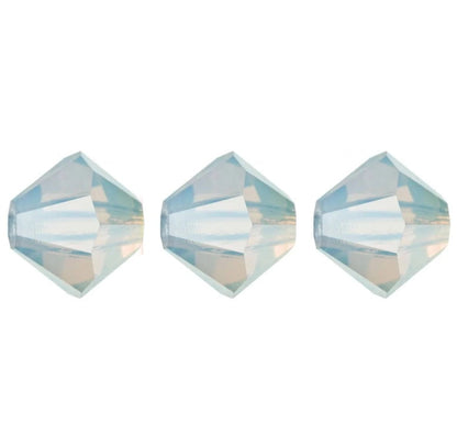 4mm Preciosa Bicones – White Opal – Pack of 30
