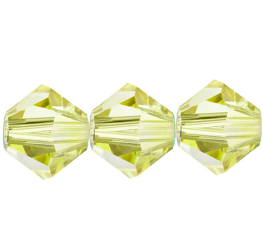 3mm Preciosa Bicones – Acid Yellow – Pack of 30