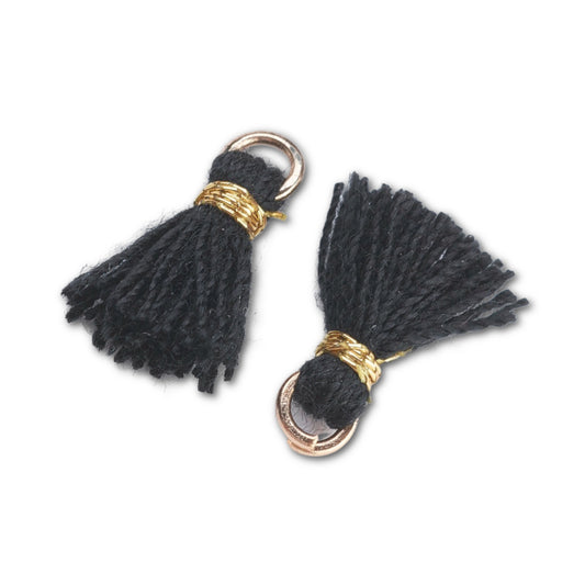 Mini Tassel 1.4cm - Black - Pack of 10