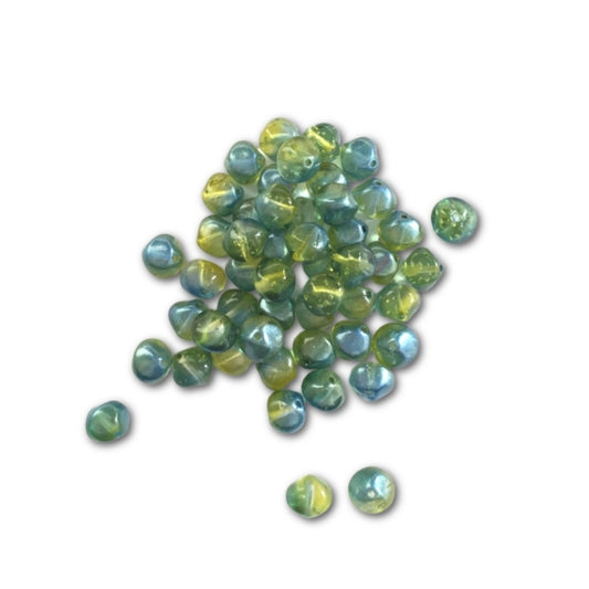 Jablonex Recycled - 10mm Organic Bicone - Green & Blue - Pack of 10