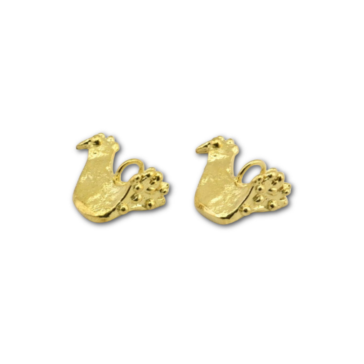 Raw Brass Peacock Charms 11.5x16mm  – Per Piece