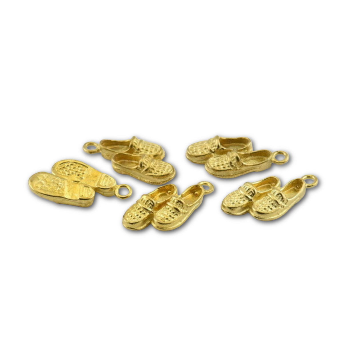 Raw Brass Shoe Charms 18x8mm  - Per Piece