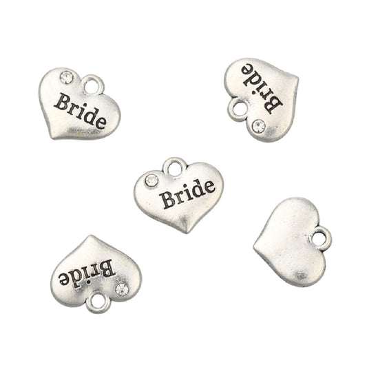 Silver Plated Bride Charms 14x16mm - Pack of 5