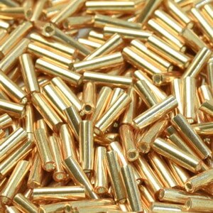6mm Miyuki Bugle Beads 10g – Galvanized Yellow Gold