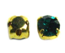 4mm Gold Plated Chaton Montee x 24 – Blue Zircon