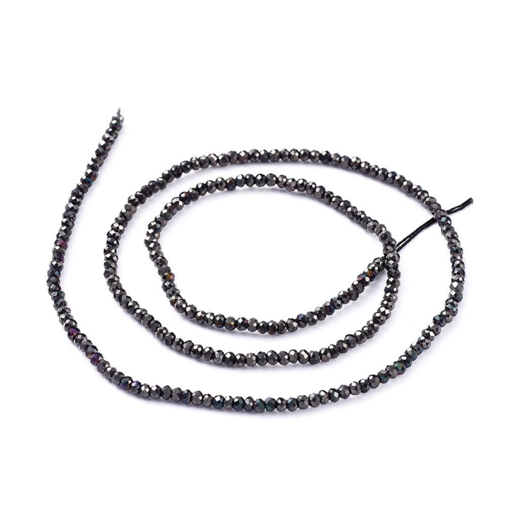 Etoile Micro Crystal Rondelles 2x1.5mm - Strand of approx 200 - Jet Nut
