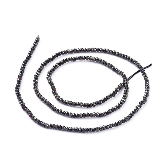 Etoile Micro Crystal Rondelles 2x1.5mm - Strand of approx 200 - Jet Nut