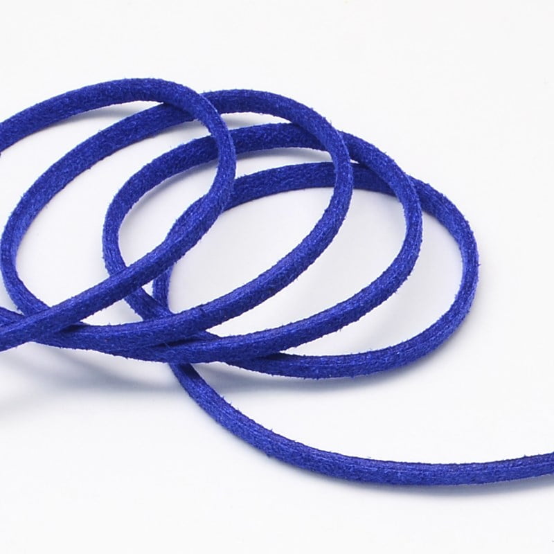 3mm Cobalt Blue Microfiber Suede per meter