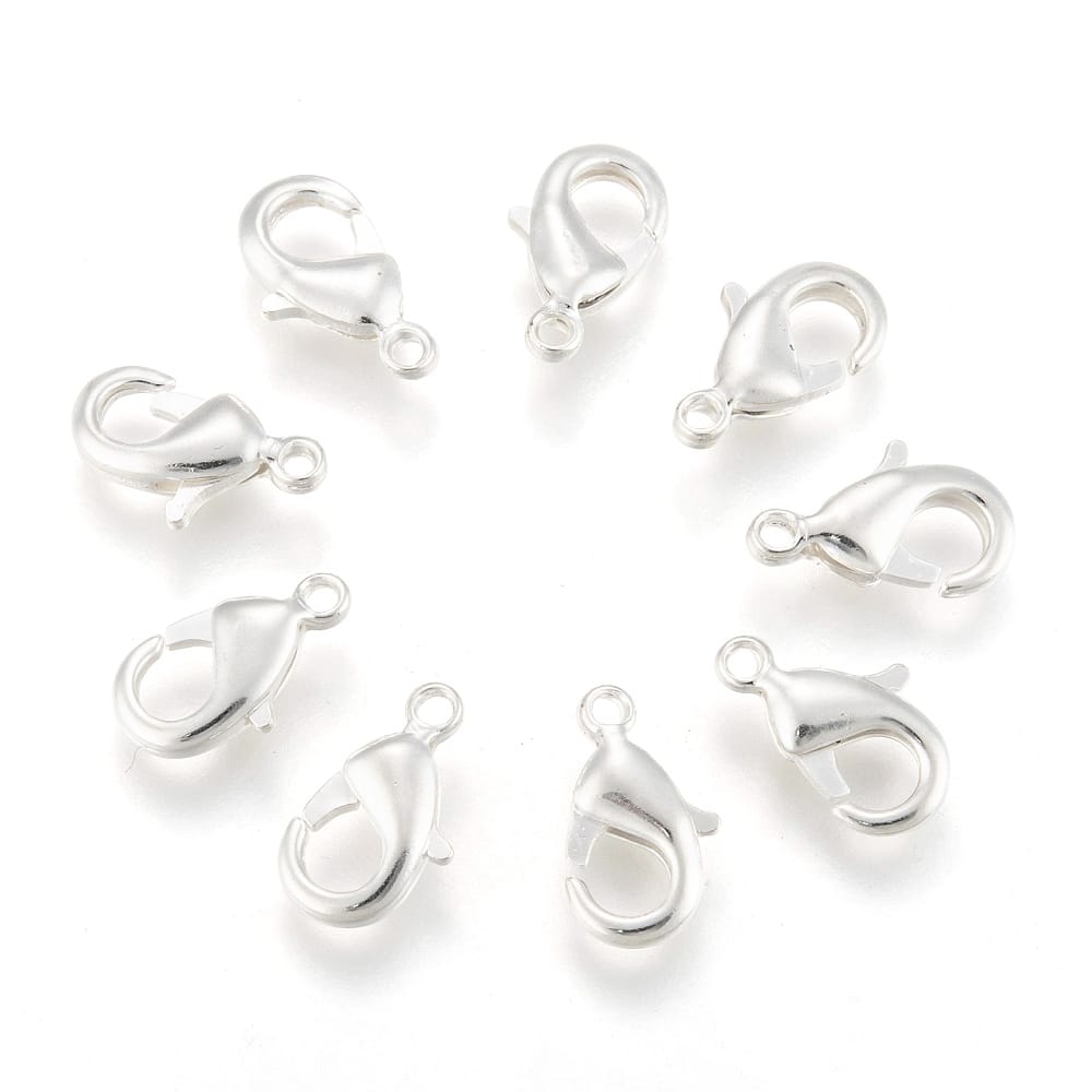Silver Plated Lobster Clasps 10mm – Pack of 10
