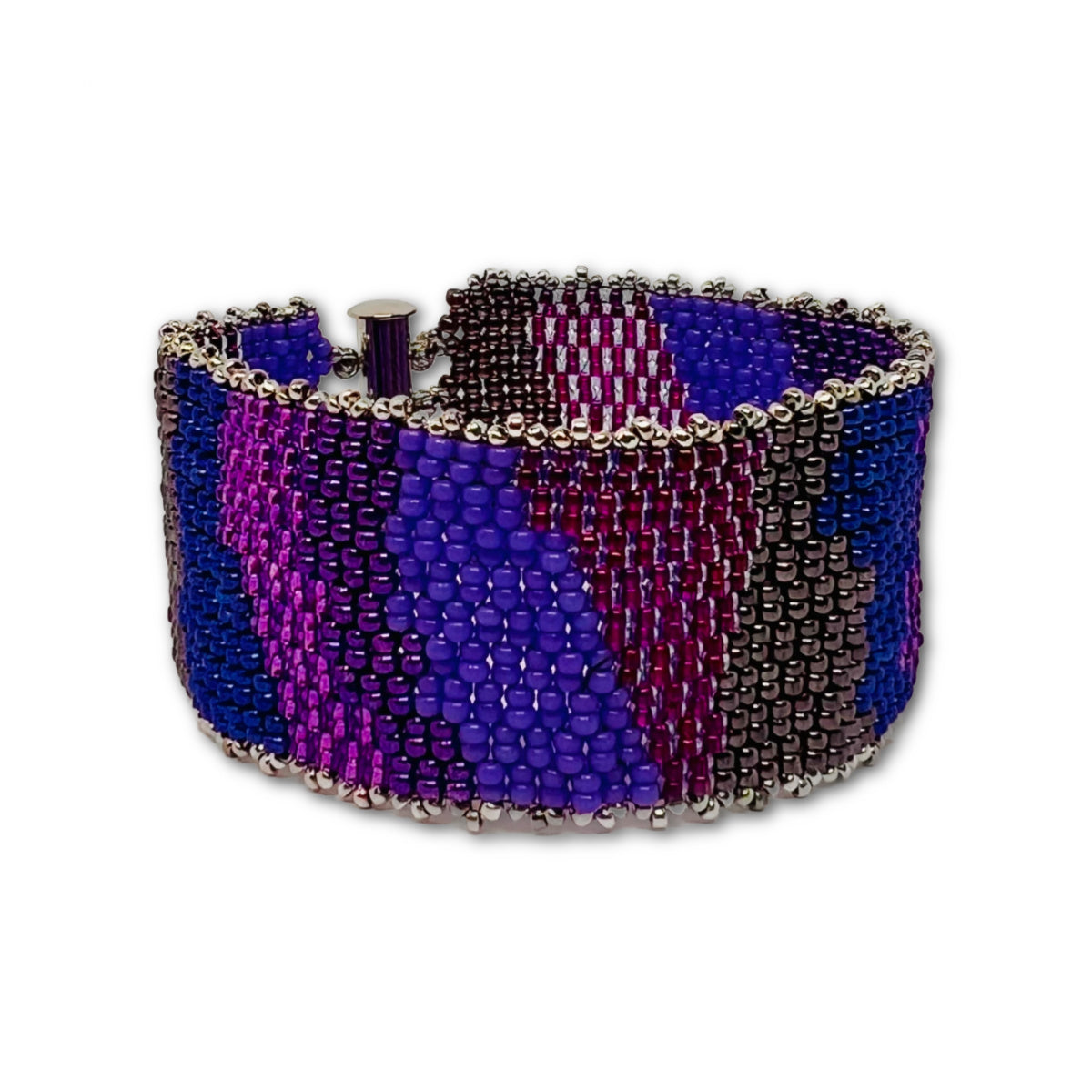 Two Drop Peyote Stitched Cuff Pattern - Instant Download or Printed Copy image 0