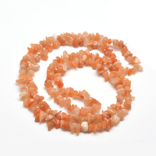 5x8mm Red Aventurine Chip Beads - 78cm Strand
