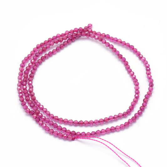 2mm Ruby Corundum Gemstone Bead Strand - Approx 160 Beads