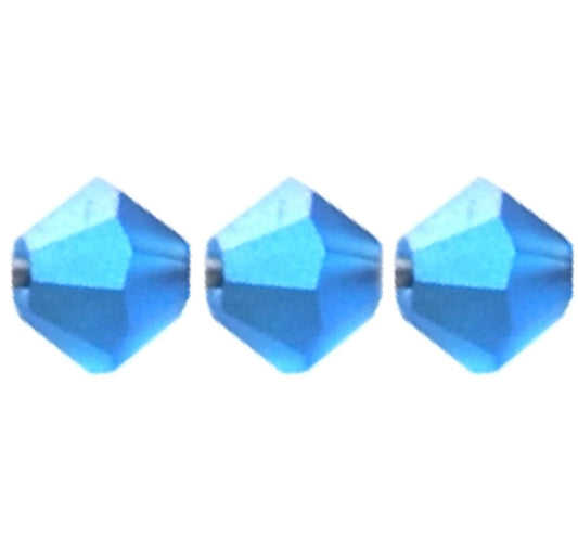 4mm Preciosa Bicones – Capri Blue Matte AB – Pack of 30