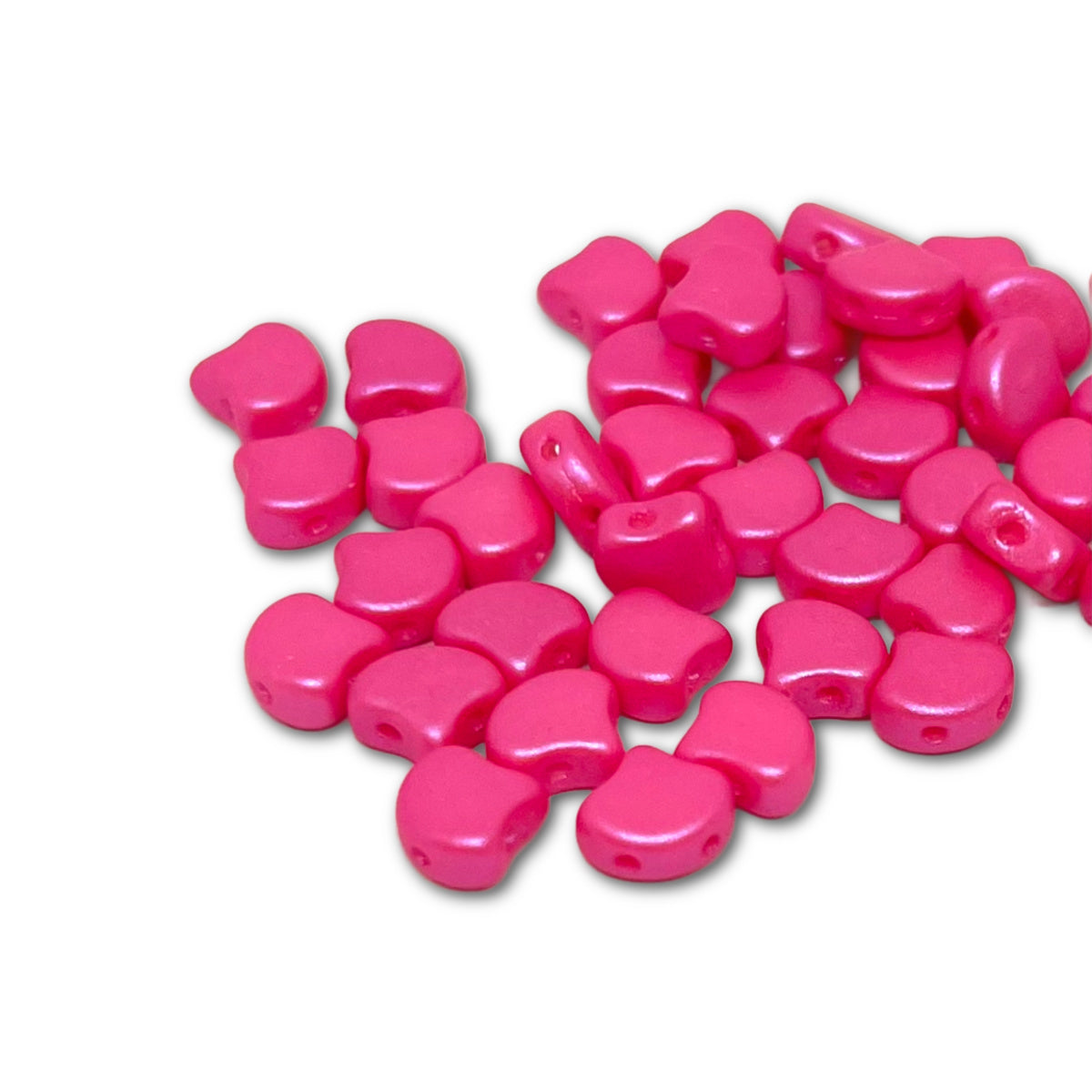 Ginko Beads 7.5mm – 10g Pack (approx 35 beads) – Chatoyant Shimmer Hot Pink