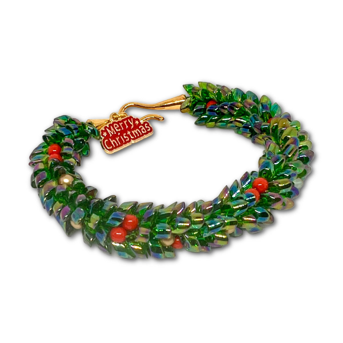 Kumhimo Christmas Wreath Bracelet Pattern - Instant Download or Printed Copy