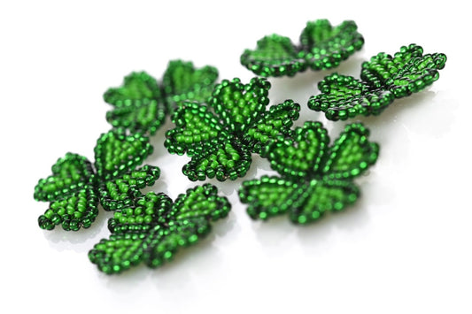 Seed Bead Four Leaf Clover Pattern by Kerrie Slade for Preciosa - Instant Download or Printed Copy