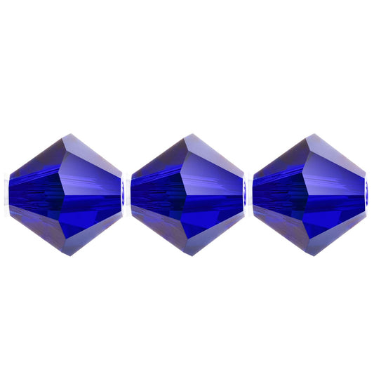3mm Preciosa Bicones – Cobalt Blue – Pack of 30