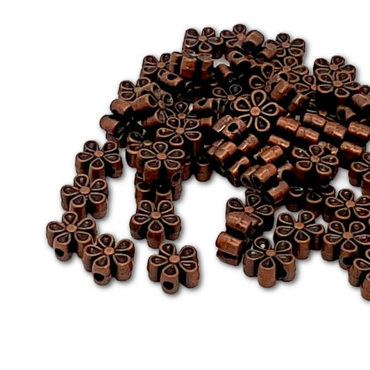 Antique Copper 6mm Daisy Flower Beads - Pack of 25