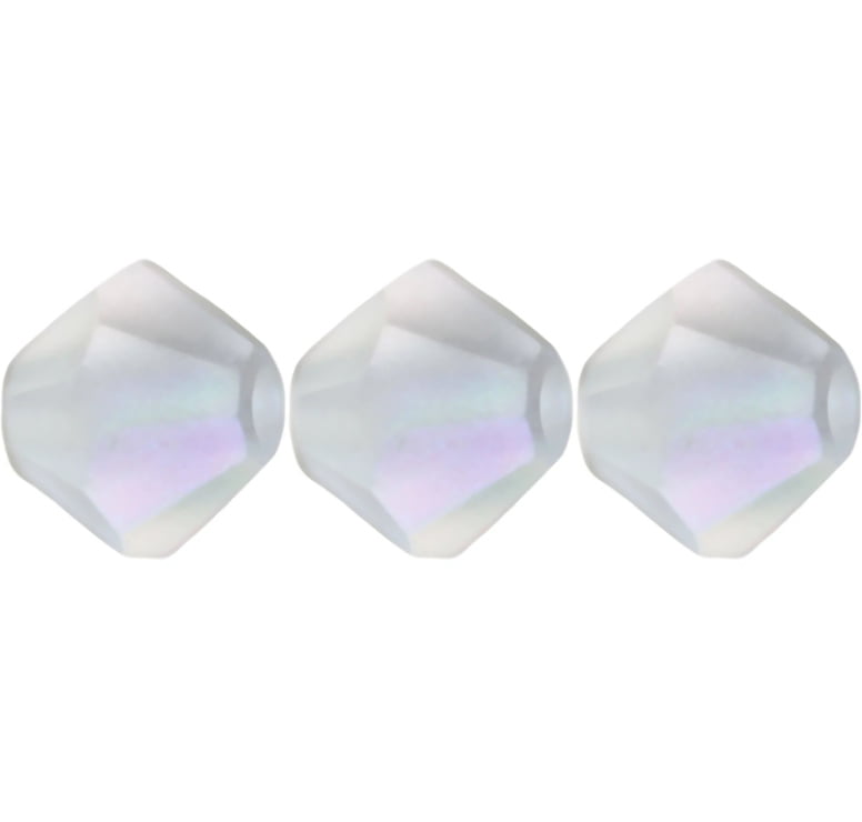 4mm Preciosa Bicones – Crystal Matte AB – Pack of 30